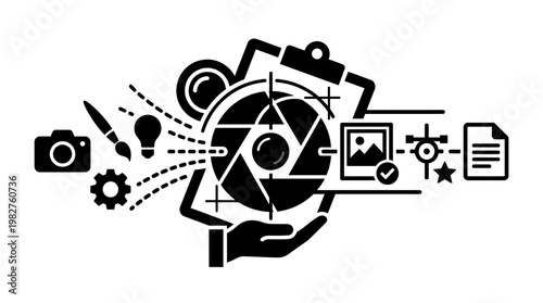 Vector Icon of Digital Photography and Creative Media in Modern Design Style