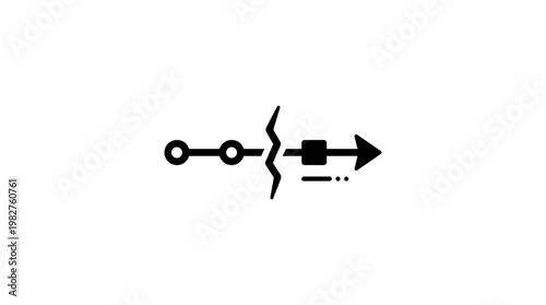 Icon of Break in Connection or Disconnection Symbol in Vector Style