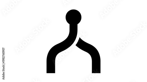 Icon of a Connected Network Diagram in Modern Flat Style for Technology and Data Visualization