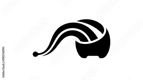 Vector Icon of Hair Dresser Cutting Long Hair in Salon