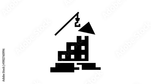 Icon of Building Construction and Development in Modern Style