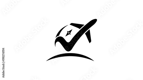 Vector Icon of a Confirmed Check Mark in a Stylish Modern Design for Business and Approval Symbols