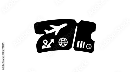 Icon of Travel Tickets and Airways for Transportation and Vacation Planning