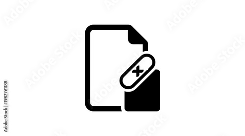 Icon Of Medical Prescription Sheet And Capsule For Healthcare And Medicine Concept