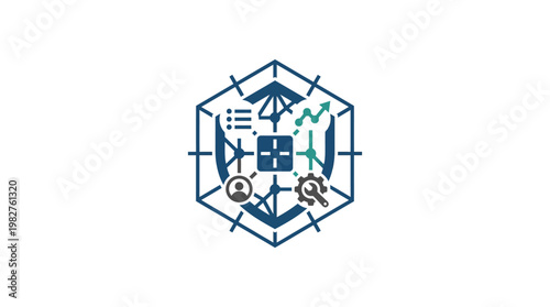 Icon of a Digital Network Connectivity Concept in Modern Style for Technology and Communication