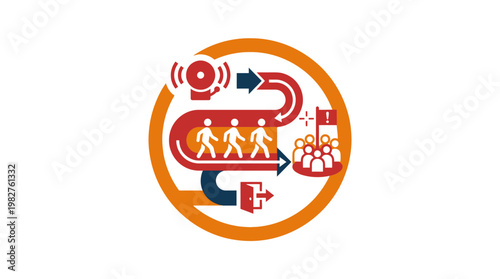 Icon of Team Collaboration and Innovation in Circular Design Style