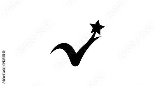 Icon of a Checkmark with Star in a Check Circle for Success and Achievement