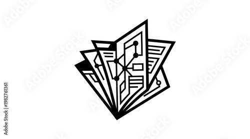 Icon of Vintage Radio Broadcast Equipment in Retro Style Vector Illustration