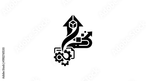 Vector Icon of Gears and Mechanical Cogs for Technology and Engineering Concepts