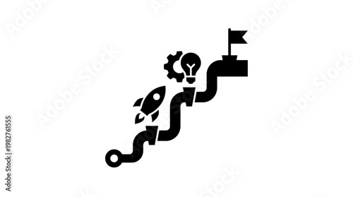 Icon of Progress Growth Development and Achievement in Flat Vector Style