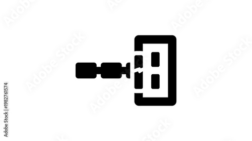 Icon Of A USB Connector In Flat Style For Technology And Data Transfer Designs