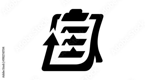 Icon of Checklist with Checkmarks and Pen in Modern Flat Style for Task Management