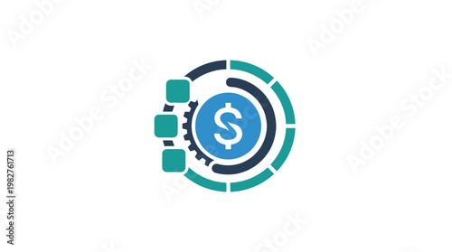 Icon of Digital Finance Budget and Money Management in Modern Style