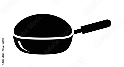 Black frying pan icon 1.