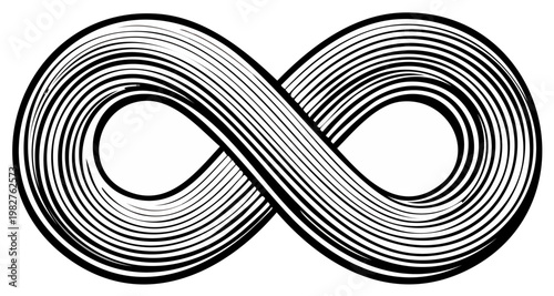 Abstract infinity symbol graphic illustration isolated on white background