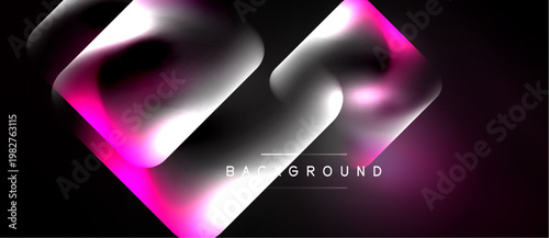 Abstract fluid shapes, pinks, whites over black background. Modern design element, gradient effect, dynamic composition.