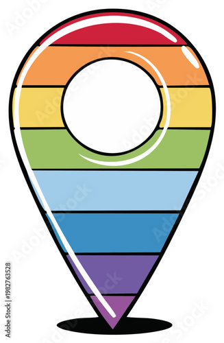 Free Download Map Marker Pin with Rainbow Colors for Pride or LGBTQ Community Support Location Symbol Vector - GFXLoad