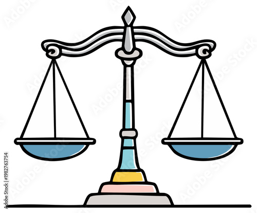 Stylized Justice Scales Emblem Symbolizing Balance Fairness and Equality