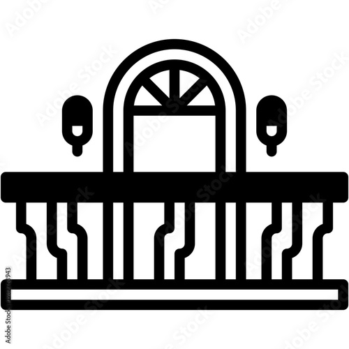 Balcony with Window and Outdoor View Household Vector Icon