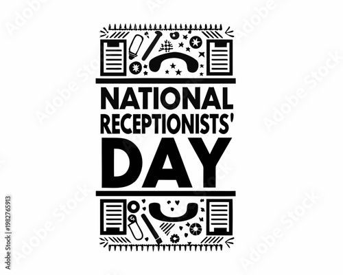 Receptionist Appreciation Day Vector Illustration, Office Worker Celebration Isolated on White