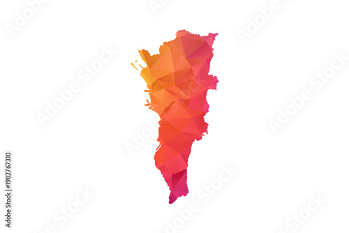 Manila Map - Polygon Style Vector Illustration in Orange and Pink Gradient, Low Poly Geometric Design, Isolated on White Background for Infographics and Education.