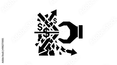 Icon of Mechanical Wrench Repair Tool Breaking Down Financial Growth and Investment Concepts