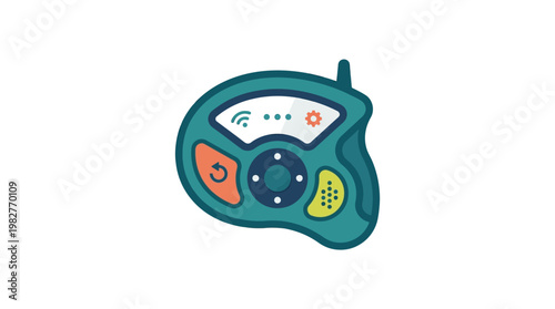 Vector Icon of Remote Control Device for Electronic Entertainment and Media