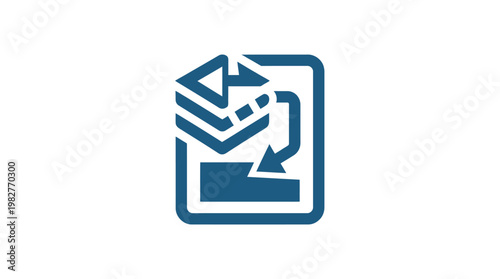 Icon of Document with Code Symbol in Blue Style for Software Development and Technology Projects