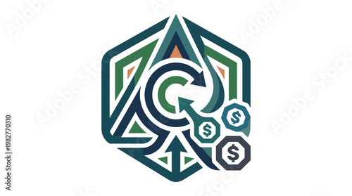 Icon of Global Currency Exchange Concept in Modern Style