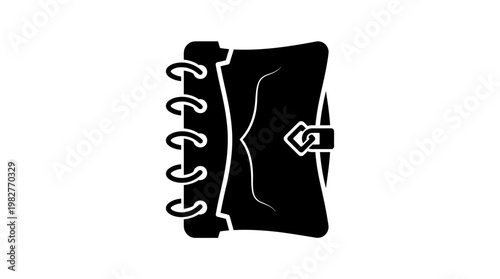 Icon of a Spiral Notebook with Pen for Office and Study Content