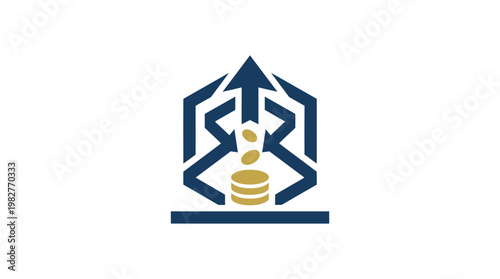 Vector Icon of Digital Currency Coin with Blockchain Network Connection for Financial Technology Applications