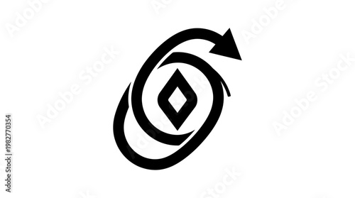 Icon of a Moving Coin with Arrow for Financial Transactions and Currency Exchange in Flat Style