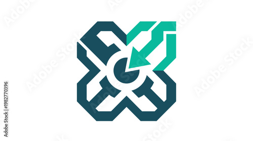 Vector Icon of Bitcoin Coin with Arrow in Circular Motion for Cryptocurrency Digital Finance