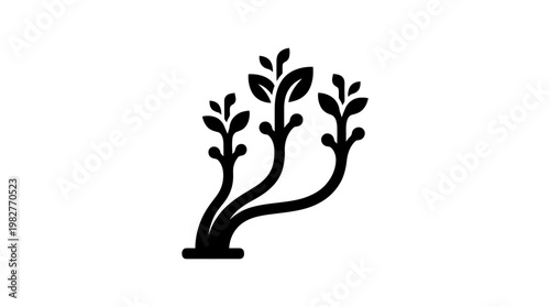 Vector Icon of Growing Plant for Nature and Environment Concepts