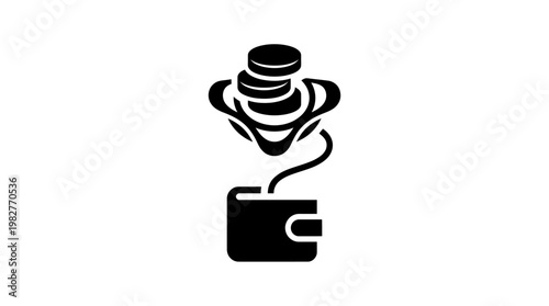 Icon of a steaming coffee cup with swirling steam in a minimalistic vector style