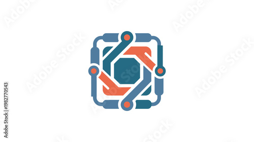 Icon of Circuit Board Technology Vector Icon for Digital and Electronics Concepts