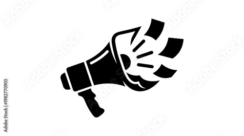 Vector Icon of Loudspeaker or Megaphone for Communication and Announcement