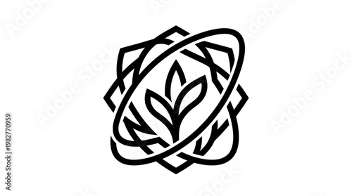 Icon of Natural Leaf and Ecology Symbol in Minimalist Style for Environmental Awareness