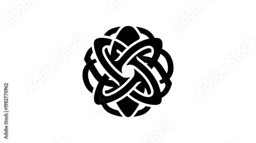 Vector Icon of a Complex Knot Design for Decorative or Artistic Use