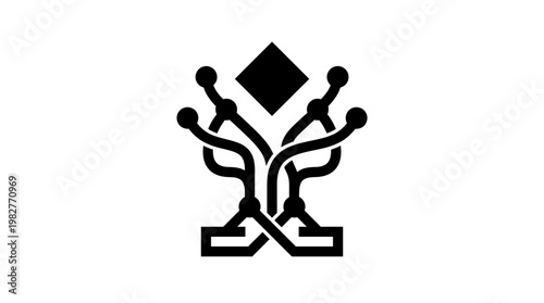 Vector Icon of a Digital Circuitry Chip for Technology and Innovation Designs