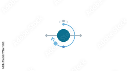 Vector Icon of Abstract Molecular Structure for Scientific and Technology Themes