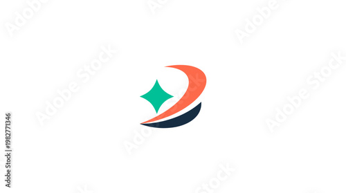 Icon of a Crescent Moon with a Star in a Modern Vector Design for Astronomy or Space Concepts