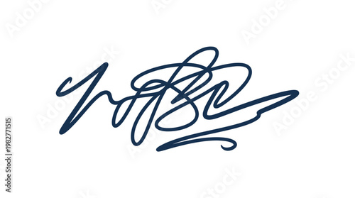 Icon Vector Icon of Elegant Handwritten Signature Design for Branding and Personal Identity