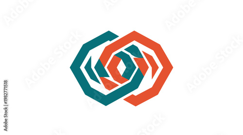 Vector Icon of Interlocking Geometric Hands for Collaboration and Partnership
