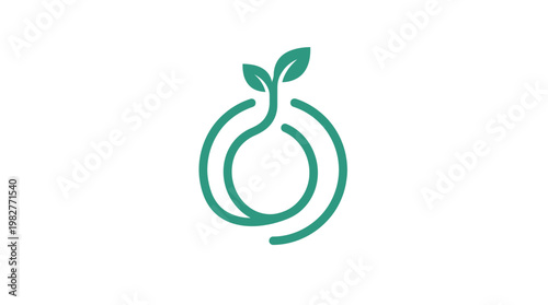 Vector Icon of a Fresh Onion with Leaf in Minimalist Style for Food and Cooking Illustrations