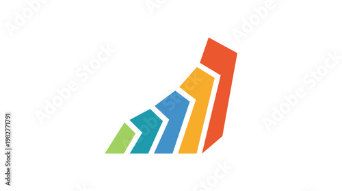 Icon Of Growing Bar Graph Chart For Business Data And Financial Analysis