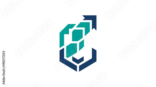 Vector Icon of Modern Digital Network Connection for Technology and Data Security
