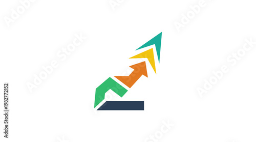 Icon of Arrow Growth Chart Vector Icon for Business Success and Financial Progress