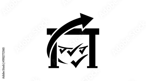 Icon of Growth Chart with Upward Arrow and Financial Data for Business and Analytics