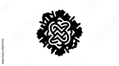 Icon of a Celtic Knot Design in Circular Frame for Cultural and Heritage Symbolism